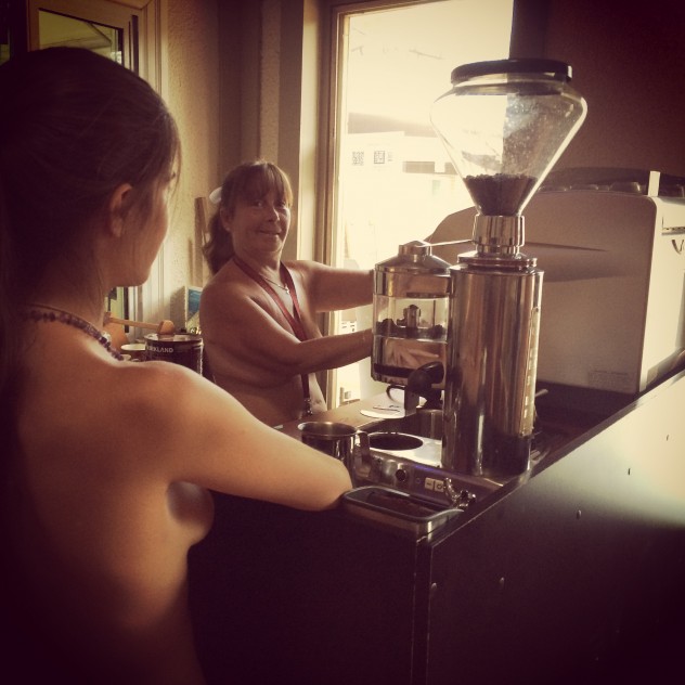 Making an espresso coffee