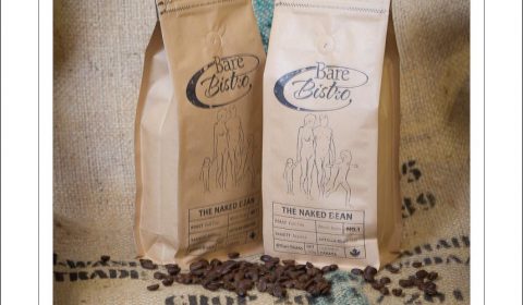 Custom roasted and blended coffee beans at the Bare Bistro